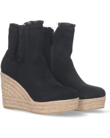 SPORT3PUNTO0 AA-17 KEIL-STIEFELETTEN MIT PLATEAU UND FRANSEN SCHWARZ VARIOS COLORES