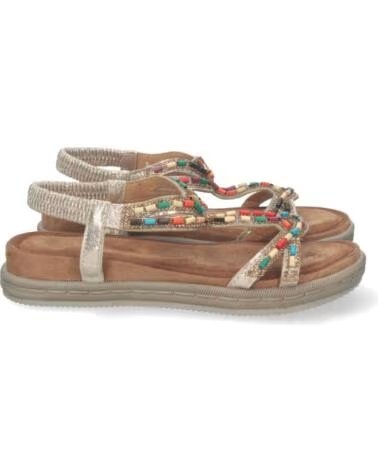 SPORT3PUNTO0 AF-2329 GOLD FLACHE SANDALEN MIT MEHRFARBIGEN PERLEN VARIOS COLORES