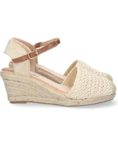 SPORT3PUNTO0 YJ679 SANDALI CON ZEPPA INTRECCIATA BEIGE CON CINTURINO MARRONE VARIOS COLORES