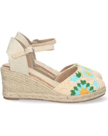 SPORT3PUNTO0 JNS-5P101 BEIGE ESPADRILLAS CON ZEPPA RICAMATE VARIOS COLORES