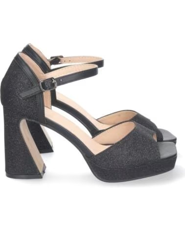 SPORT3PUNTO0 W18-53 SCHWARZE SANDALETTEN MIT BLOCKABSATZ VARIOS COLORES
