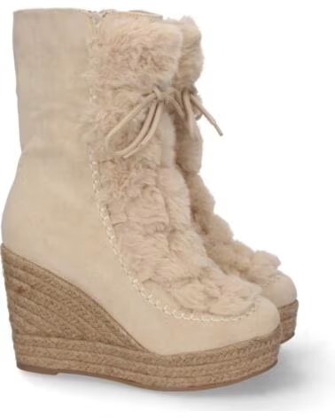 SPORT3PUNTO0 YZ22-39 KEILSTIEFEL IN BEIGE MIT FELLOPTIK VARIOS COLORES