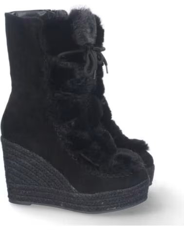 SPORT3PUNTO0 YZ22-39 NERO STIVALI CON ZEPPA IN PELLICCIA E LACCI VARIOS COLORES