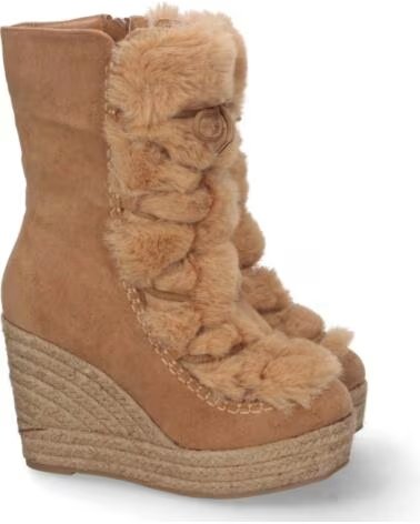 SPORT3PUNTO0 YZ22-39 KEILABSATZ-STIEFEL AUS PELZ UND WILDLEDER VARIOS COLORES