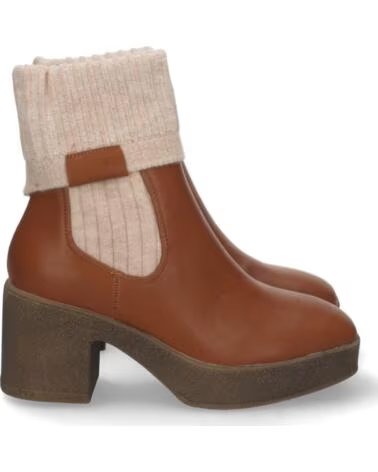 SPORT3PUNTO0 2DB-2049 CAMEL-FARBENE ABSATZSTIEFELETTEN MIT STRICKDETAIL VARIOS COLORES