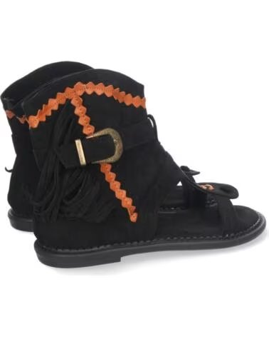 SPORT3PUNTO0 YZ21-150 HIGH-TOP-SANDALEN IM STIEFEL-STIL AUS SCHWARZEM WILDLEDER MIT FRANSEN UND DETAILS VARIOS COLORES