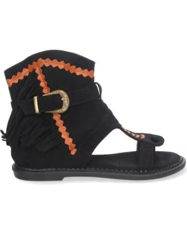SPORT3PUNTO0 YZ21-150 HIGH-TOP-SANDALEN IM STIEFEL-STIL AUS SCHWARZEM WILDLEDER MIT FRANSEN UND DETAILS VARIOS COLORES