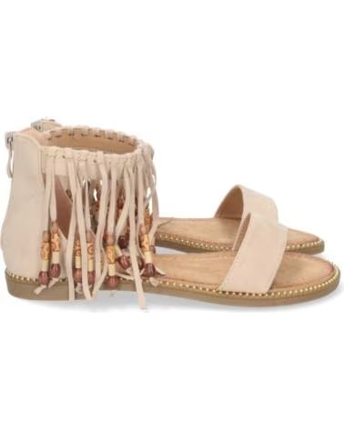 SPORT3PUNTO0 WH-68 SANDALI BASSI DA DONNA CON FRANGE E PERLINE BEIGE VARIOS COLORES