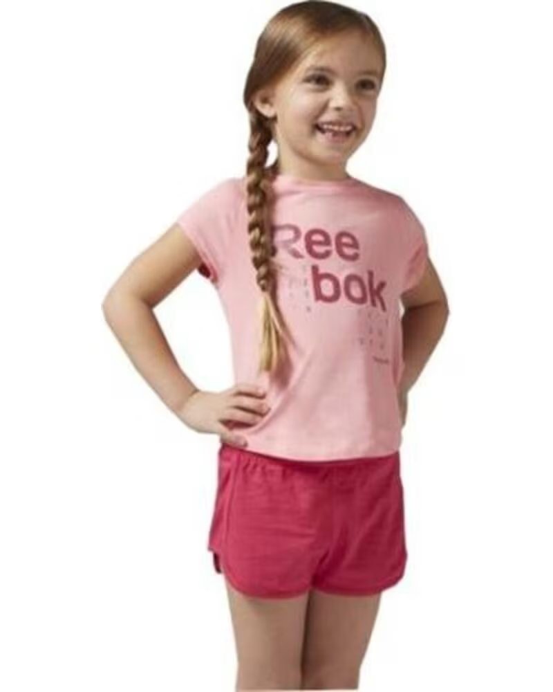 REEBOK COMPLETO MAGLIETTA E PANTALONCINI BK4374 ROSA BAMBINA