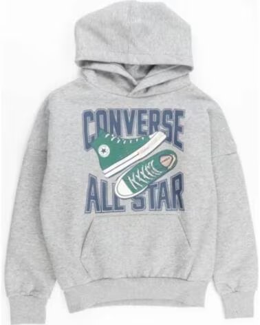 CONVERSE FELPA CON CAPPUCCIO ALL STAR SNEAKER GFX 9CG903 042 GRIGIO GRIS