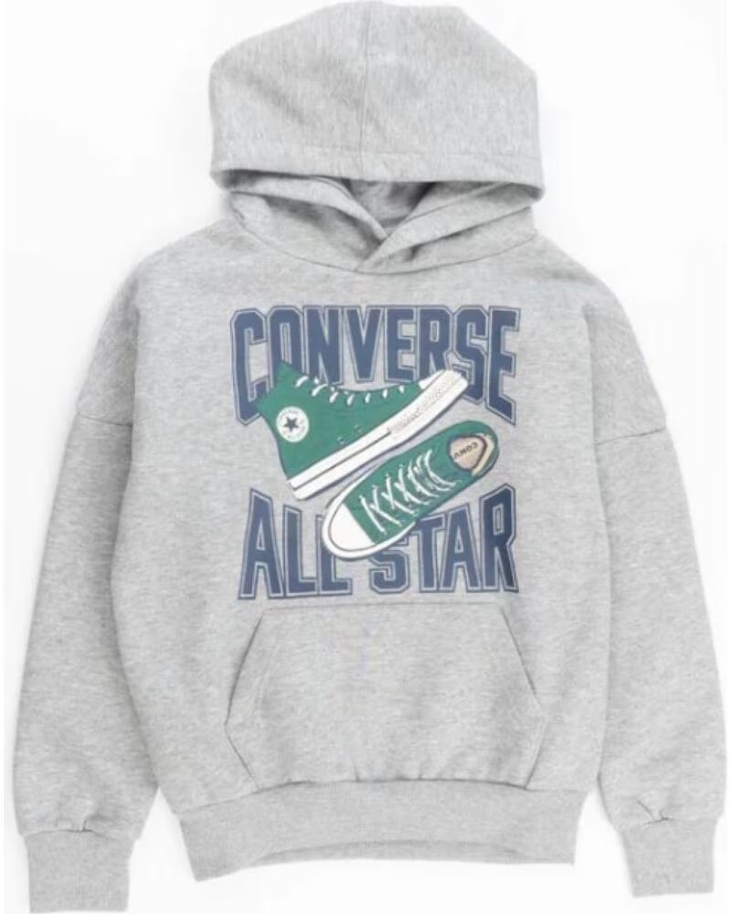 CONVERSE FELPA CON CAPPUCCIO ALL STAR SNEAKER GFX 9CG903 042 GRIGIO GRIS