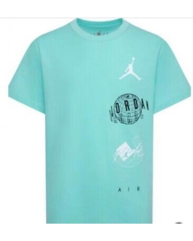 NIKE T-SHIRT JDB AIR GLOBE JORDAN SS TEE 95D121 E8G VERDE