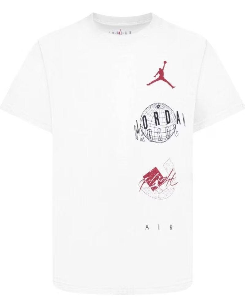 NIKE T-SHIRT JDB AIR GLOBE JORDAN SS TEE 95D121 001 BLANCO