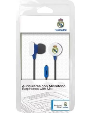 SEVA IMPORT AURICOLARE CON MICROFONO REAL MADRID 9106012 BIANCO BLANCO