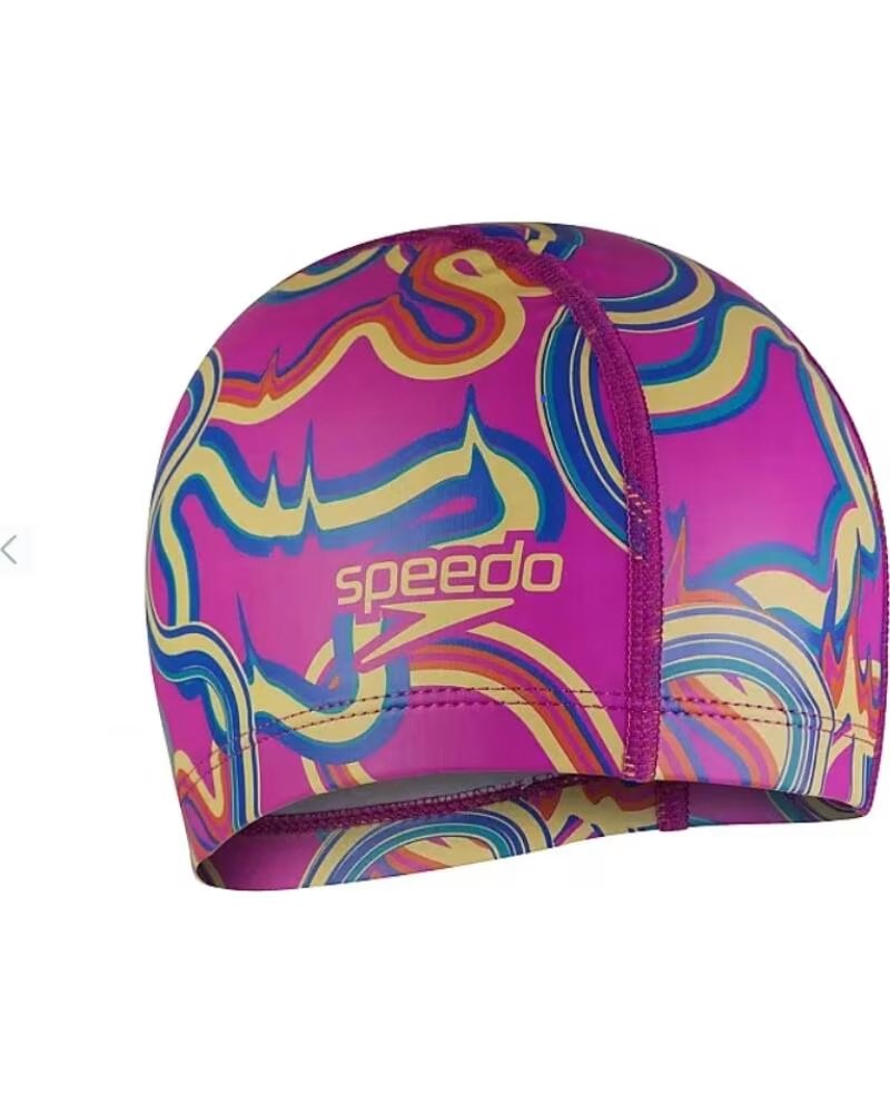SPEEDO BADEKAPPE JUNIOR PRINTED PACE CAP 8-1352615951 LILA MORADO