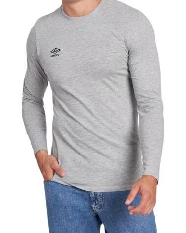 UMBRO LANGARMSHIRT FW SMALL LOGO 65775U B43 GRAU GRIS