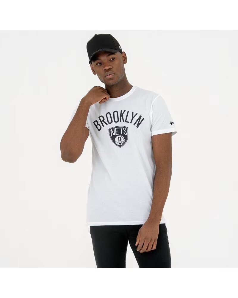 NEW ERA T-SHIRT NOS NBA REGULAR TEE BROOKLYN NETS 60416753 BIANCO BLANCO
