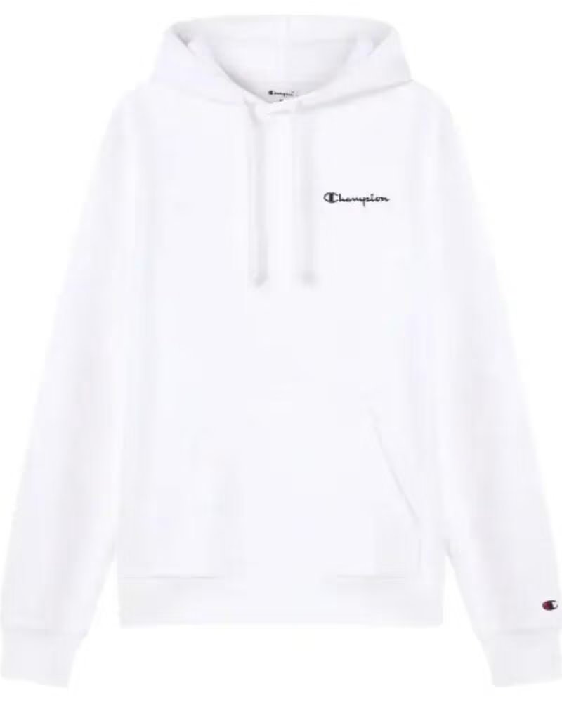CHAMPION 221790 FELPA UOMO CON CAPPUCCIO E PICCOLO LOGO RICAMATO ICONS BLANCO