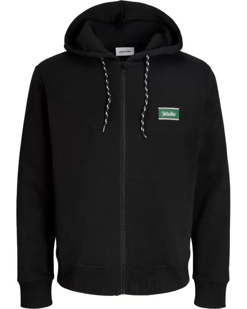 JACK AND JONES 12298627 JJBUSTER SWEAT-SHIRT ZIPPÉ À CAPUCHE NEGRO