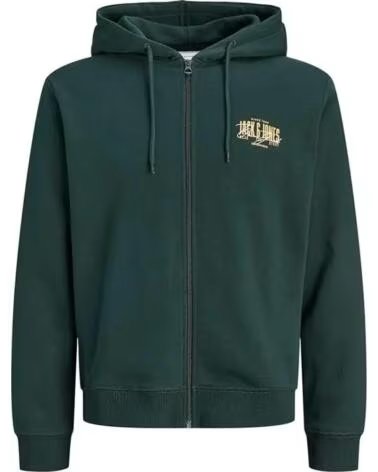 JACK AND JONES JJAERO SWEATJACKE MIT REISSVERSCHLUSS UND KAPUZE 12298494 VERDE