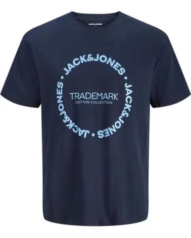JACK AND JONES 12298496 T-SHIRT MANCHES COURTES JJBENSON BLEU MARINE AZUL