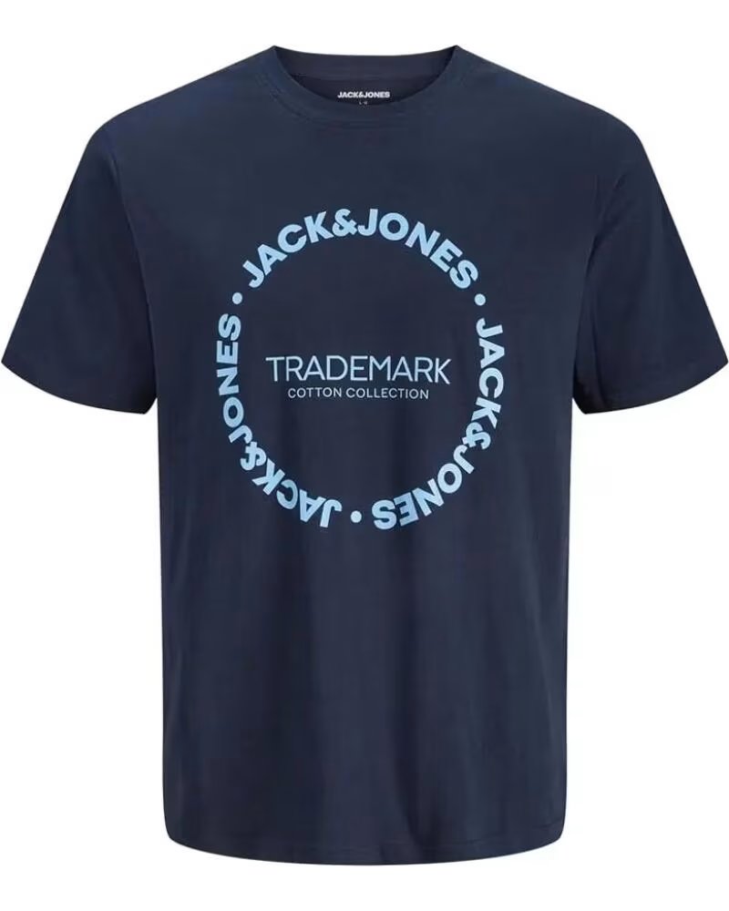 JACK AND JONES 12298496 T-SHIRT MANCHES COURTES JJBENSON BLEU MARINE AZUL