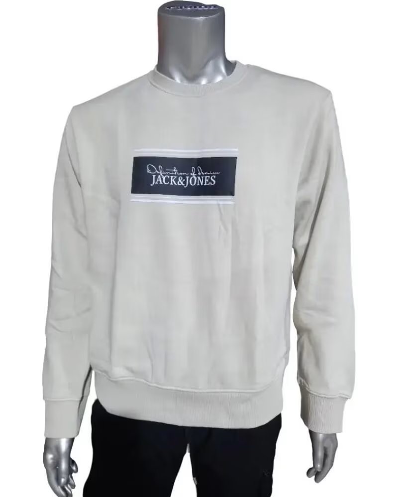 JACK AND JONES SWEATSHIRT CREW NECK 12298626 BEIGE