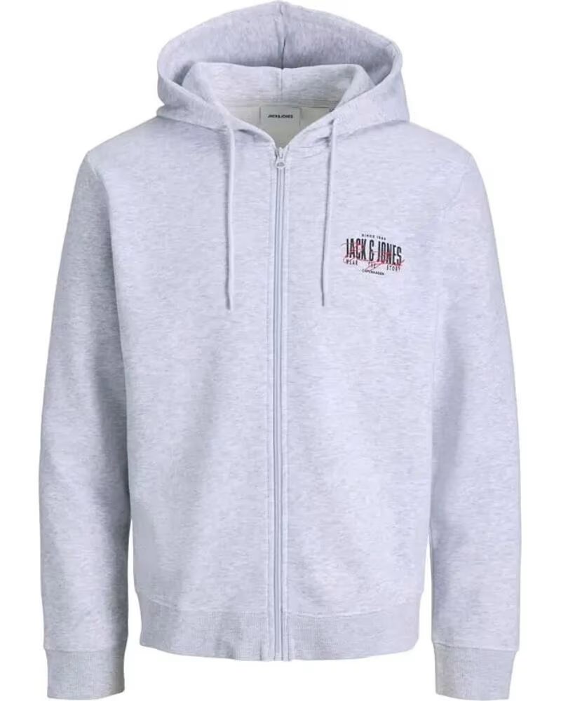 JACK AND JONES 12298494 JJAERO HERREN KAPUZENPULLOVER MIT REISSVERSCHLUSS GRAU GRIS