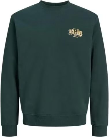 JACK AND JONES 12298492 SWEATSHIRT JJAERO GOLA CARECA VERDE