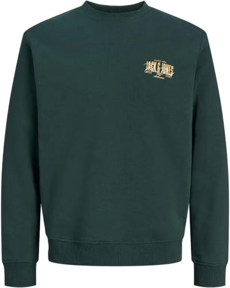 JACK AND JONES 12298492 SWEATSHIRT JJAERO GOLA CARECA VERDE