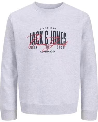 JACK AND JONES 12298492 RUNDHALS-SWEATSHIRT JJAERO GRIS