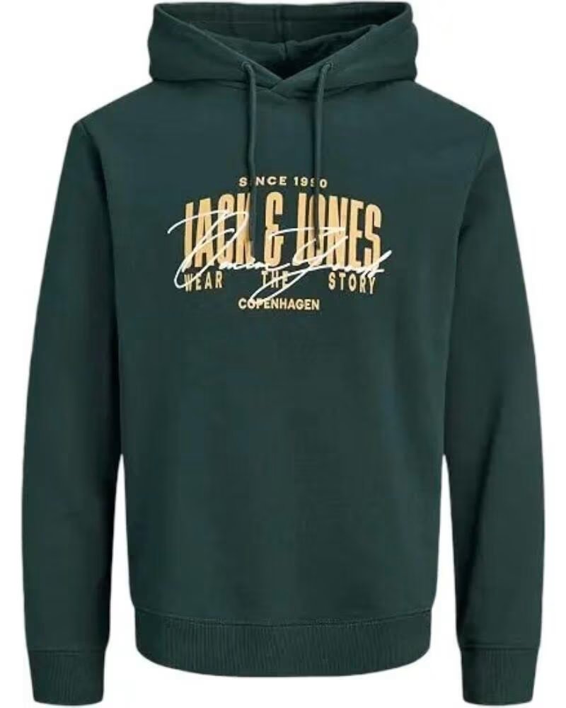 JACK AND JONES JJAERO KAPUZENPULLOVER 12298491 VERDE