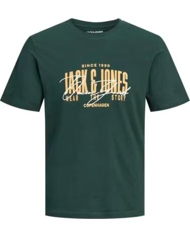 JACK AND JONES T-SHIRT JJAERO SS CREW NECK 12298488 HOMEM VERDE