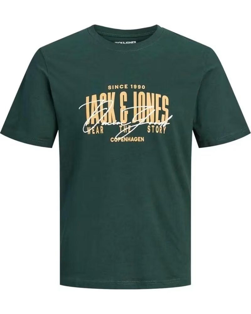 JACK AND JONES T-SHIRT JJAERO SS CREW NECK 12298488 HOMEM VERDE