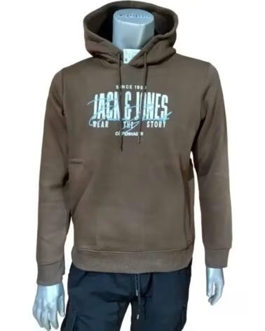 JACK AND JONES JJAERO SWEAT HOOD 12298491 BRAUN MARRóN