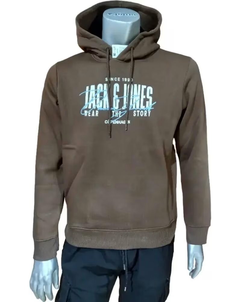 JACK AND JONES JJAERO SWEAT HOOD 12298491 BRAUN MARRóN