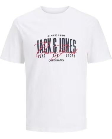 JACK AND JONES CAMISETA JJ JJAERO TEE SS CREW NECK 12298488 BLANCO