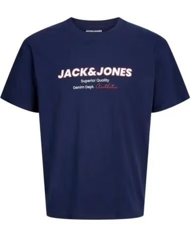 JACK AND JONES 12298470 Marino Jack Jones Hombres Jjabbo Tee SS Crew Neck AZUL