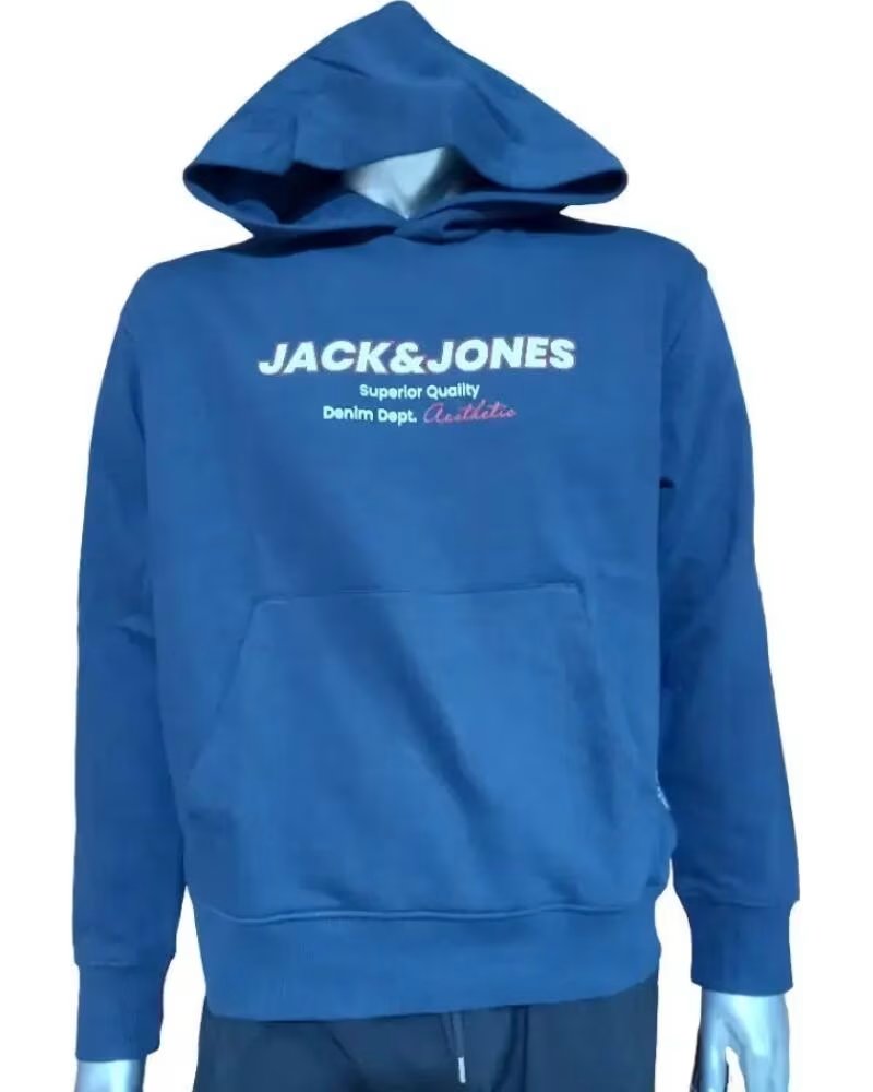 JACK AND JONES FELPA CON CAPPUCCIO JJABBO 12298471 BLU MARINO AZUL