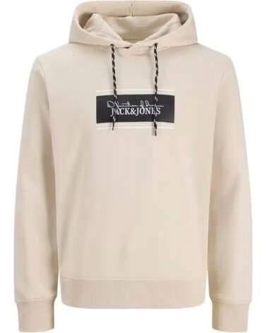 JACK AND JONES KAPUZENPULLOVER JJBUSTER 12298423 BEIGE HERREN