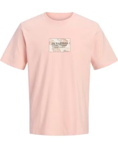 JACK AND JONES T-SHIRT JORMONTAUK FRONT TEE SS CREW NECK FST 12297890 ORANGE NARANJA