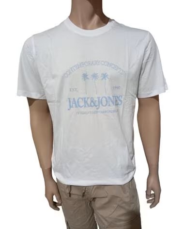 JACK AND JONES CAMISETA JORNANTUCKET TEE SS CN FST 12297895 BLANCO