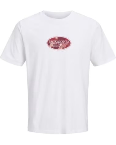 CAMISETA JACK AND JONES JORMONTAUK FRONT TEE SS CREW NECK FST 12297890 BLANCO