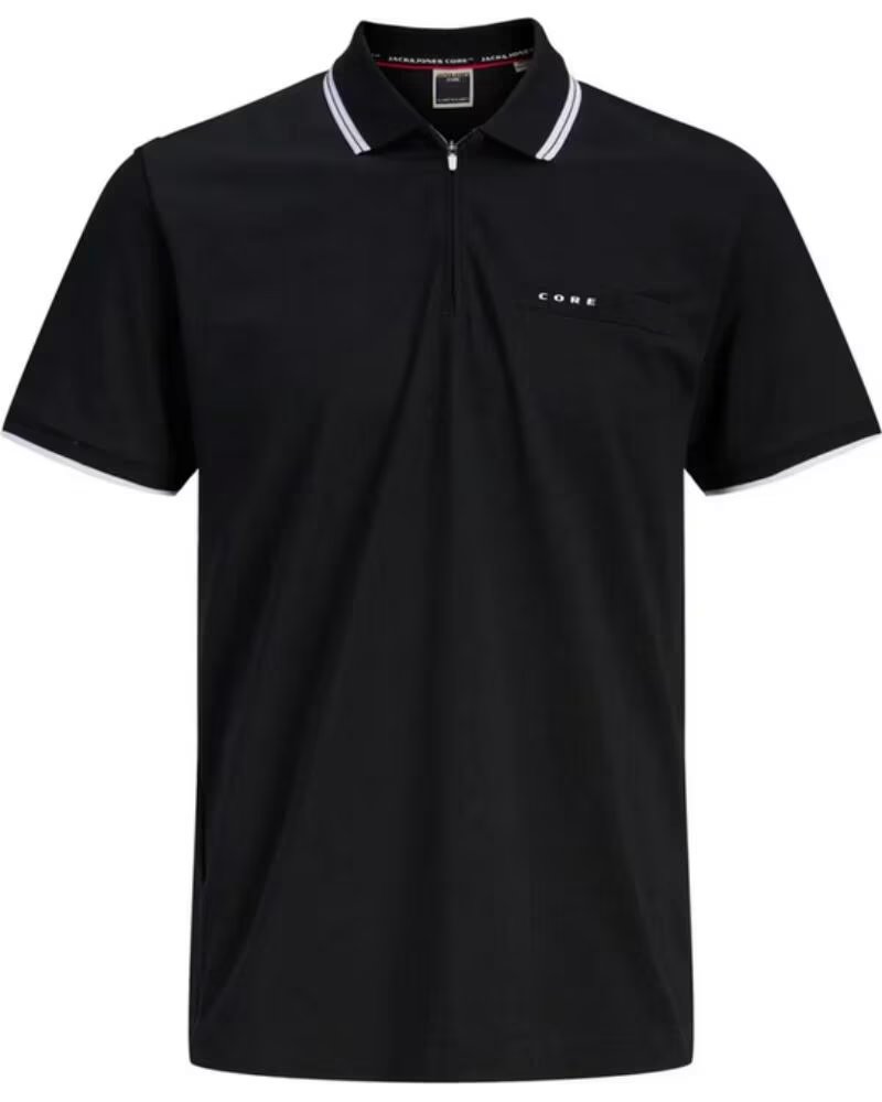 JACK AND JONES POLO JCOFUSION BRANDING SS 12289953 NEGRO