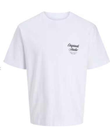 T-SHIRT JACK AND JONES JORNORREBRO TYPO TEE SS CREW NECK NOOS 12282898 BRANCO BLANCO