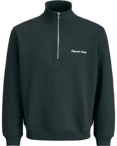 JACK AND JONES SWEATSHIRT JORNORREBRO EMB SWEAT HIGH NECK SN 12282899 PRETO NEGRO