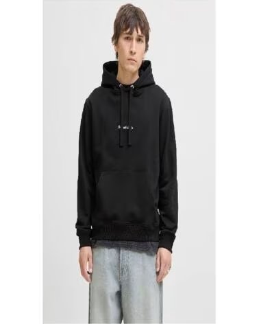 JACK AND JONES FELPA CON CAPPUCCIO JORNORREBRO EMB SWEAT HOOD NOOS 12282861 NEGRO