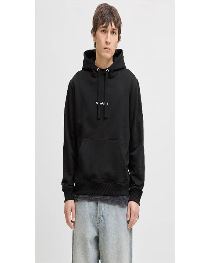 JACK AND JONES KAPUZENPULLOVER JORNORREBRO EMB SWEAT HOOD NOOS 12282861 NEGRO