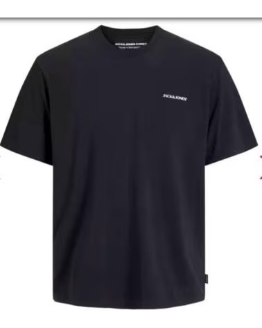 JACK AND JONES T-SHIRT JCOPACER BACK PRINT TEE 12273297 NOIR NEGRO