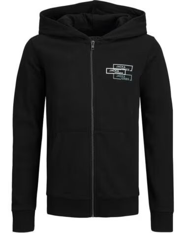 JACK AND JONES VESTE ZIPPÉE JCOSPACE LOGO SWEAT 12221210 NOIR NEGRO